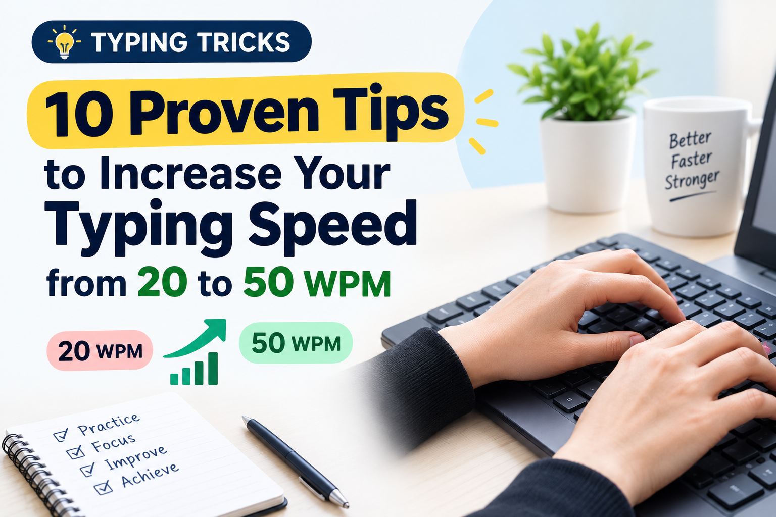 10 Proven Tips to Increase Your Typing Speed from 20 to 50 WPM